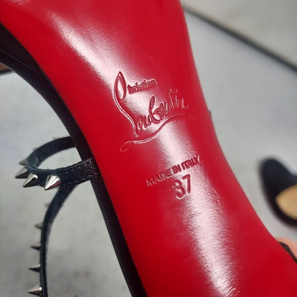 CHRISTIAN LOUBOUTIN Black Choca Strappy Sandal Heel Shoe - Picture 4 of 12